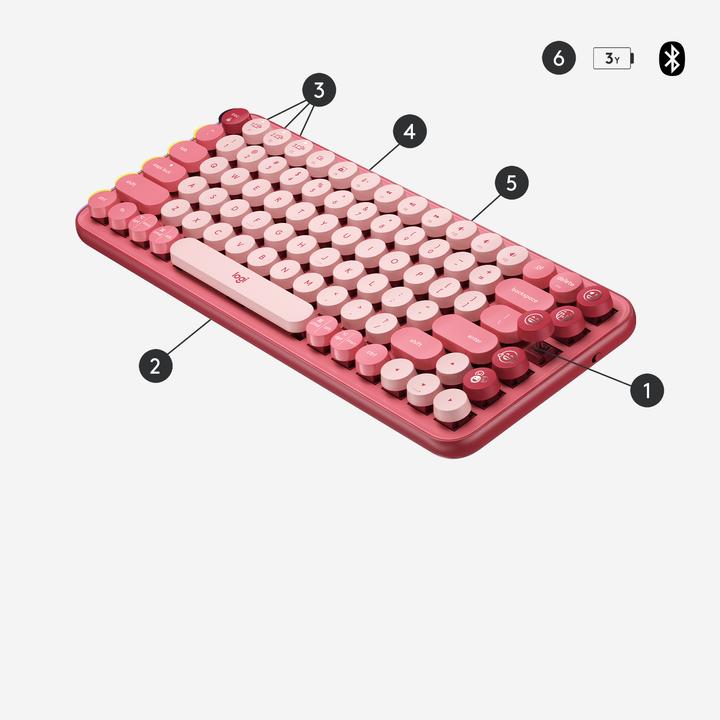 Produktbild Logitech Pop Keys Heartbreaker (Eng. Int., Kabellos)