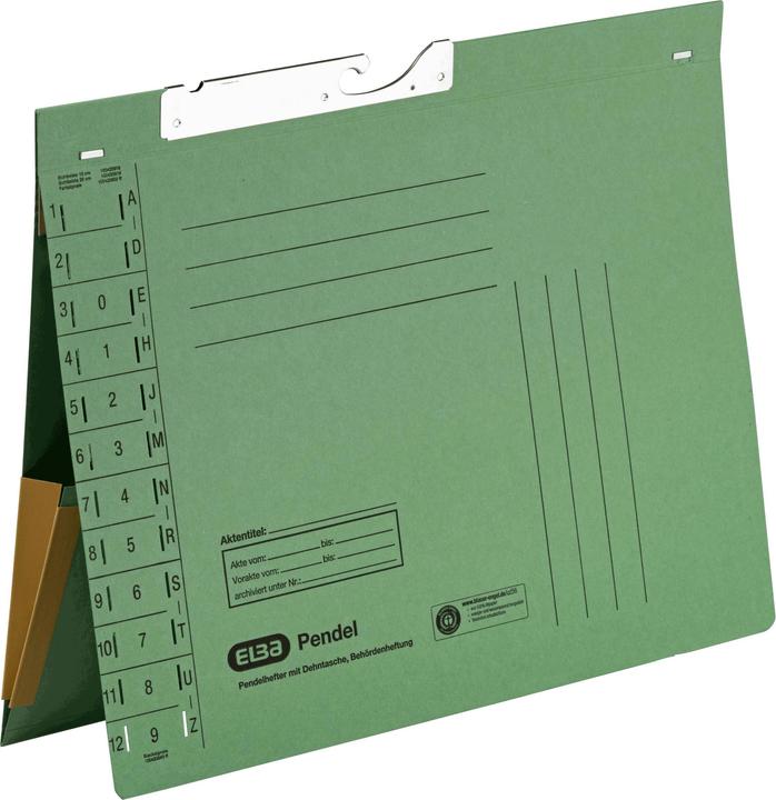 Immagine prodotto Elba Cucitrice a pendolo con tasca, DIN A4, cartone Manila, verde (A4, 1 x)