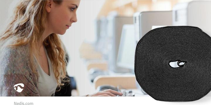 Image du produit Nedis Rouleau de velcro pour câbles 910 x 1.6 cm Noir Unisexe (9100 mm)
