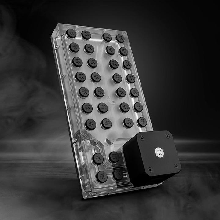 Actual product image EKWB EK-QuantumX Loophole Distroplate D5 PWM - black