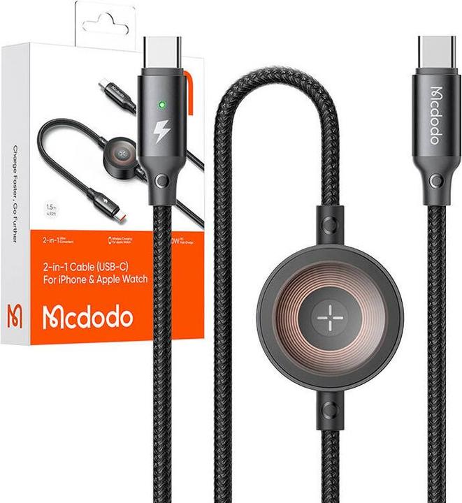 Produktbild Mcdodo 2 in 1 Set USB-C auf USB-C Ladekabel & Wireless Ladegerät für Apple Watch (1.50 m, USB 3.2 Gen 1)