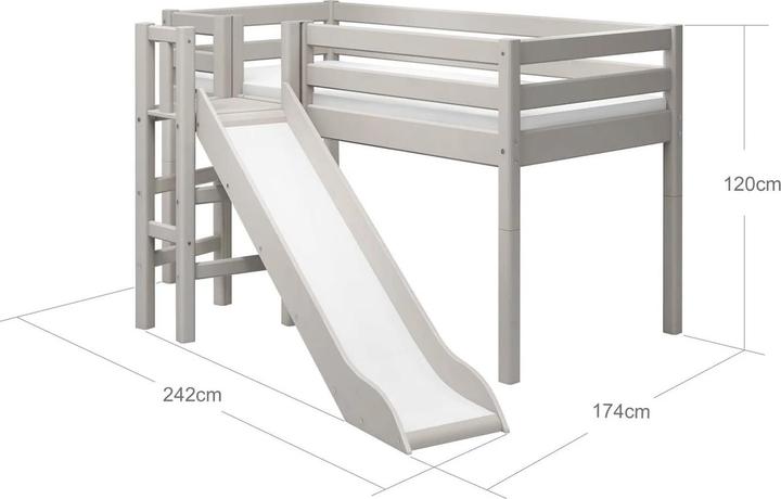 Actual product image Flexa Half-height bed Classic with slide and platform (90 x 200 cm)