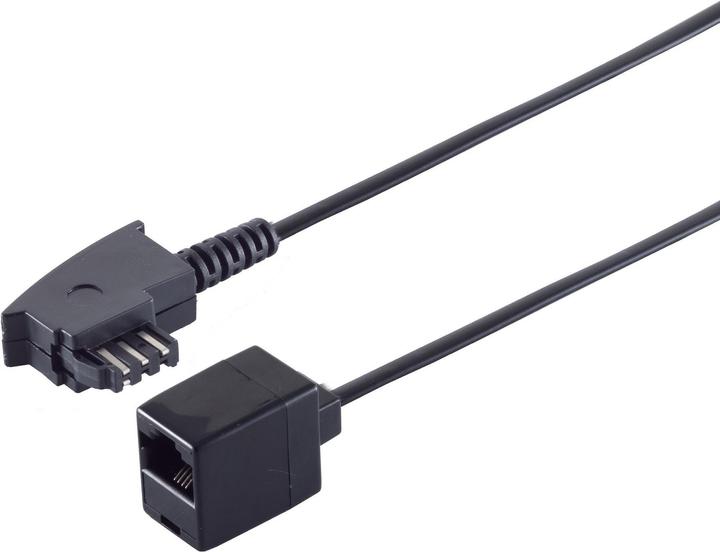 Image du produit Shiverpeaks Adaptateur TAE-F mâle sur RJ45 femelle, avec câble de 0,2 m à 4 conducteurs, couleur : noir