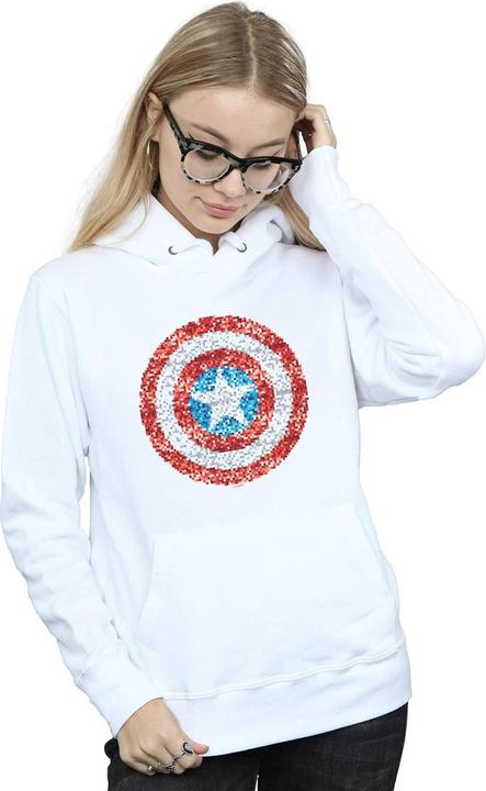 Image du produit - Sweat à capuche CAPTAIN AMERICA PIXELATED SHIELD - Femme (L)