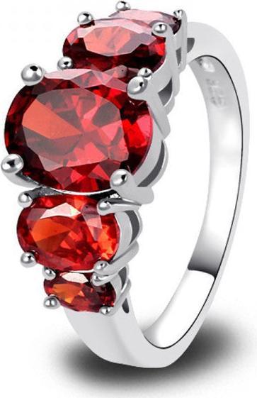 Produktbild Hermex versilberter Ring mit Almandite Garnet Edelstein - Gold Gr. 60 / Size 9 (9)