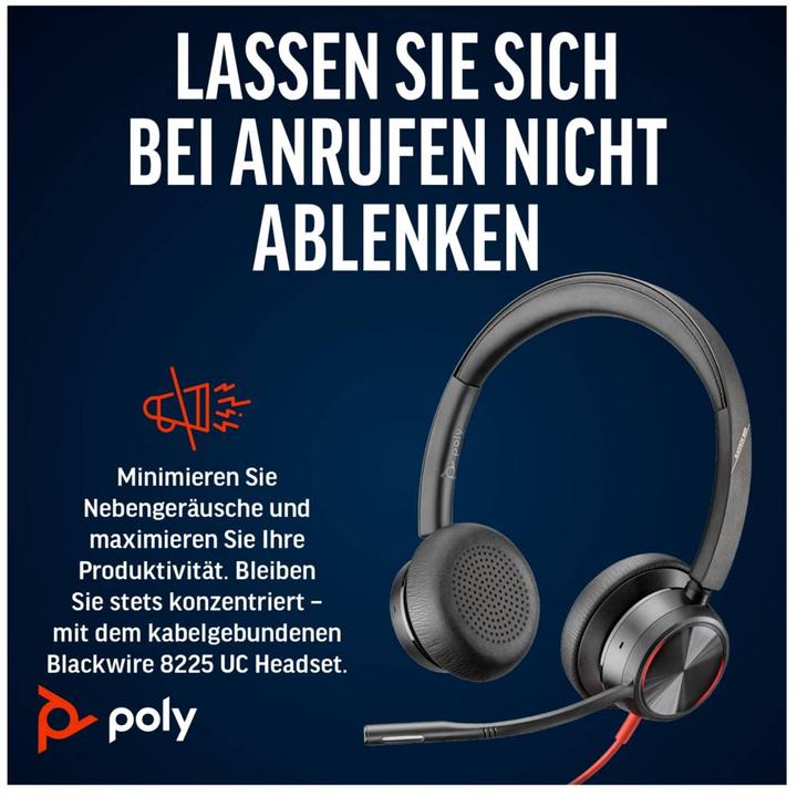 Produktbild Poly Headset Blackwire 8225 UC USB-C (Kabelgebunden, USB-C)
