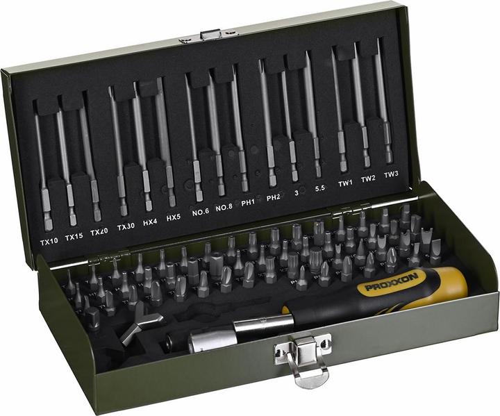 Proxxon Super safety and special bit set (Hexagon socket TX M10, Hexagon socket TX M15, Hexagon socket TX M20, Hexagon socket TX M30, Cross Phillips PH M1, Cross Phillips PH M2, Tri-Wing M5, Cross Phillips PH M0, Cross Pozidriv PZ M1, Cross Pozidriv PZ M2, Hexagon socket TX M27, Hexagon socket TX M40, Tri-Wing M1, Tri-Wing M2, Tri-Wing M3)
