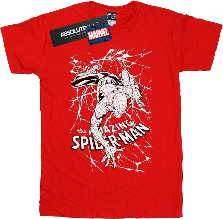 Actual product image Girls Spider-Man Web Crawler Cotton T-Shirt (140, 146)