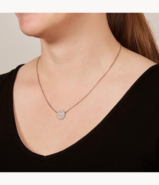 Actual product image Fossil Pearl Disc Pendant (Stainless steel, 40.5 cm)