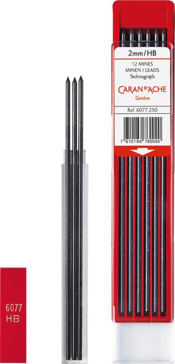Actual product image Caran d'Ache Graphite leads (Refill, Black, 2 mm)