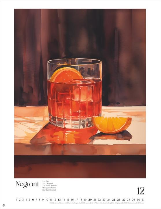 Produktbild Cocktails Posterkalender 2026 (34 x 44 cm, Harter Einband, Deutsch)
