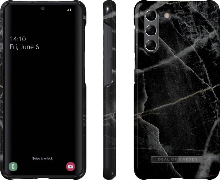 Actual product image iDeal Of Sweden Designer Hard Cover Black Thunder Marble (Samsung Galaxy S21+)