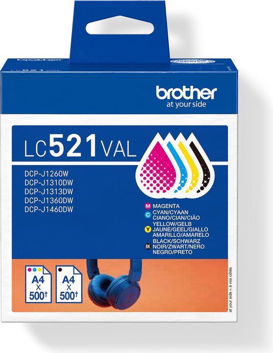 Productafbeelding Brother LC521VAL originele inktcartridge Value Pack (M, C, Y)