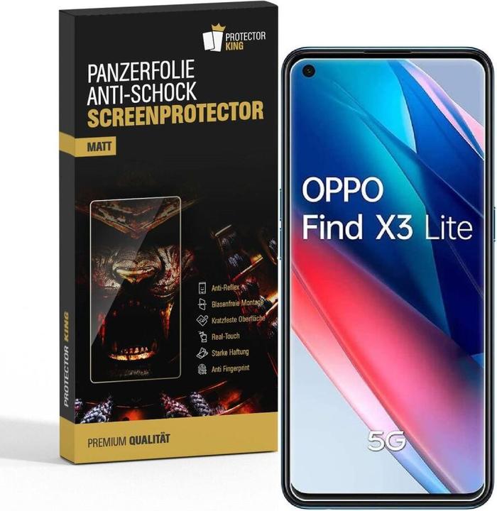 Produktbild Protectorking 6x Panzerfolie Anti-Shock matt entspiegelt (6 Stück, Oppo Find X3 Lite)
