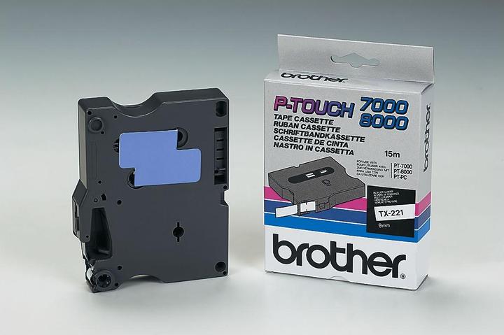 Produktbild Brother Tx-221 (0.90 cm, Schwarz, Weiss)