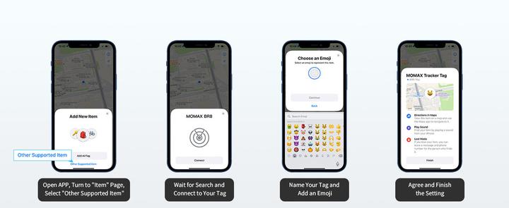 Immagine prodotto Momax PinCard Pro Mini Ricaricabile Find My Tracker