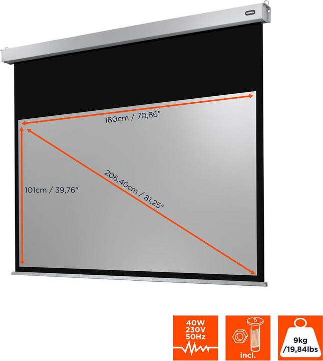 Produktbild Celexon Electric Professional Plus Home cinema format - Leinwand - Deckenmontage möglich (81.50", 16:9)