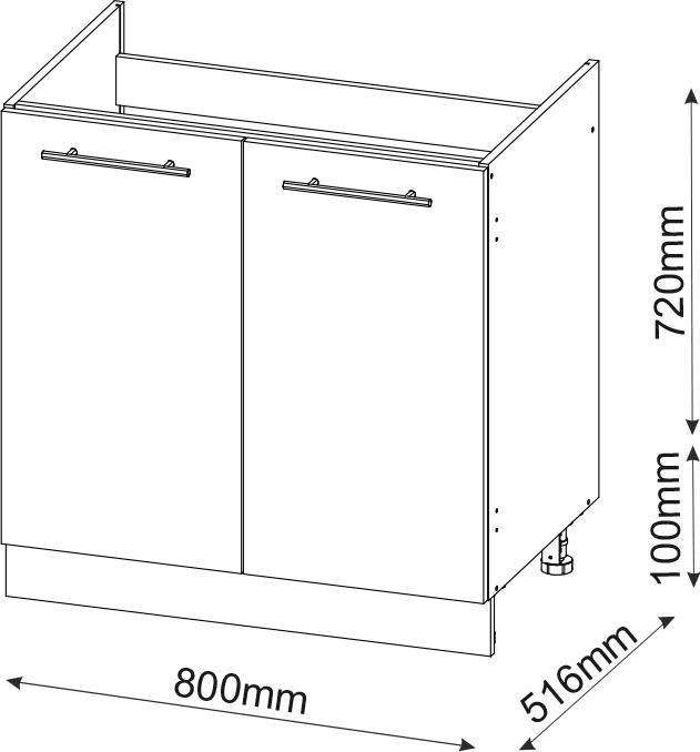 Produktbild Vicco Spülenunterschrank Fame-Line (80 x 60 x 81.5 cm)