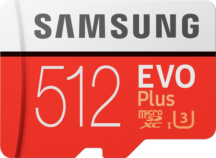Samsung Evo+ (512 GB, microSDXC, U3, UHS-I)