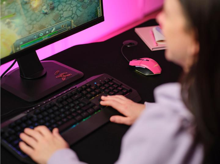 Image du produit Trust Gxt109p Souris De Jeu Felox Rose (Filaire)