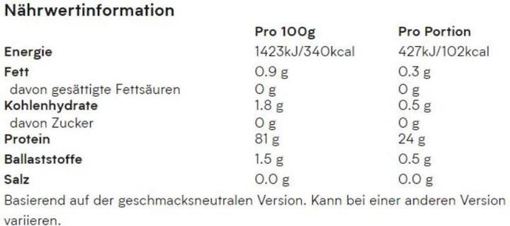 Valeurs nutritives et ingrédients MyProtein Vegan Protein Blend (Fraise, 1 pcs, 1000 g)