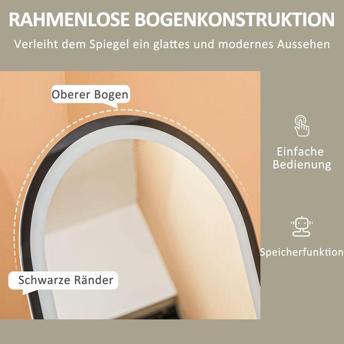 Produktbild Swisshandel24 Ganzkörperspiegel, 150 x 40 cm Standspiegel mit LED-Beleuchtung, 3 Lichtfarben (150 x 40 cm)