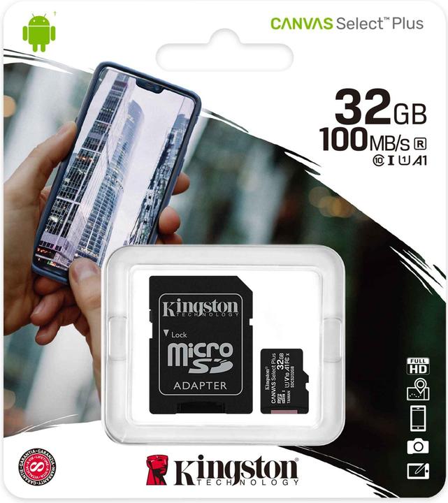 Immagine prodotto Kingston Canvas Select Plus (32 GB, microSDHC, U1, UHS-I)
