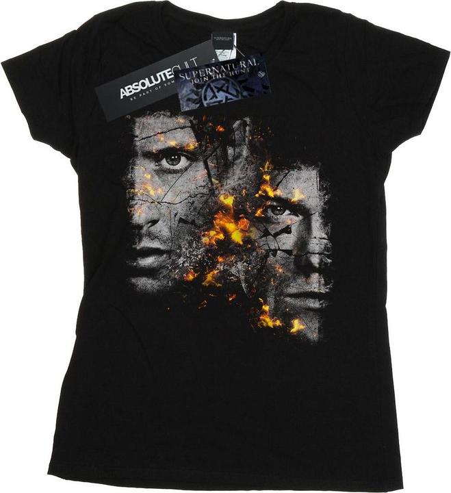 Actual product image Supernatural Womens/Ladies Sam And Dean Fire Cotton T-Shirt (L)
