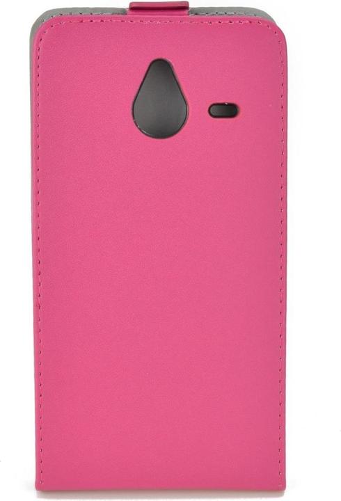 Produktbild König Design Flip Schutz Handy Hülle Microsoft Lumia 640 XL Pink Leder Imitat Slim Flex Neu (Microsoft Lumia 640 XL)