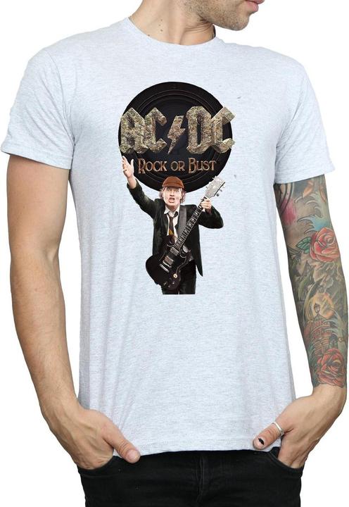 Actual product image AC/DC Mens Rock Or Bust Angus Young Cotton T-Shirt (M)