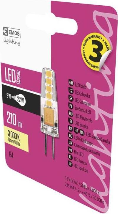 Produktbild Emos LED Lampe Classic JC / G4 / 1,9 W (21 W) / 200 lm / Warmweiss (G4, 2 W, 200 lm, 1 x, F)