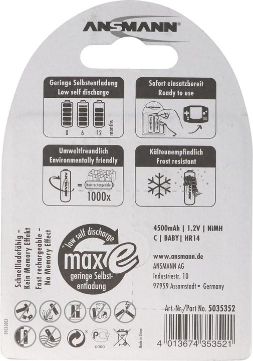 Image du produit Ansmann Bébé C (2 pcs, C, 4500 mAh)