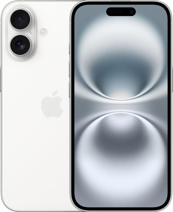 Apple iPhone 16 (128 GB, White, 6.10", SIM + eSIM, 48 Mpx, 5G)
