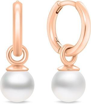 Immagine prodotto Brilio Argento - Orecchini a cerchio in bronzo 2 in 1 con perla Majorica sintetica EA988R