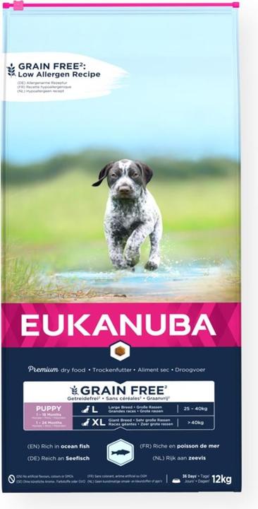 Actual product image Eukanuba Grainfree Puppy L/XL Salmon (Puppy + kitten, 1 pcs., 12000 g)
