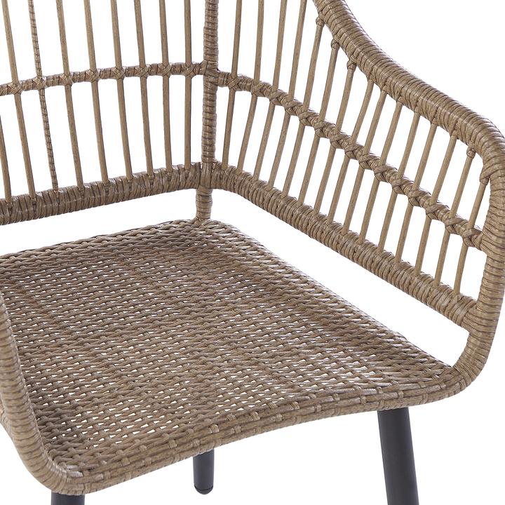 Actual product image Beliani Garden Furniture Set Rattan Natural 6-Seater Cushions Beige ALIANO II (159 cm)