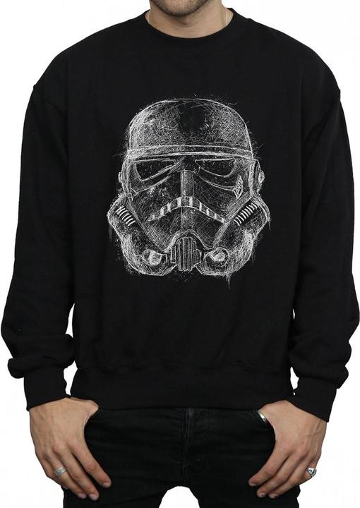Actual product image Star Wars Mens Stormtrooper Scribble Helmet Sweatshirt (XXL)
