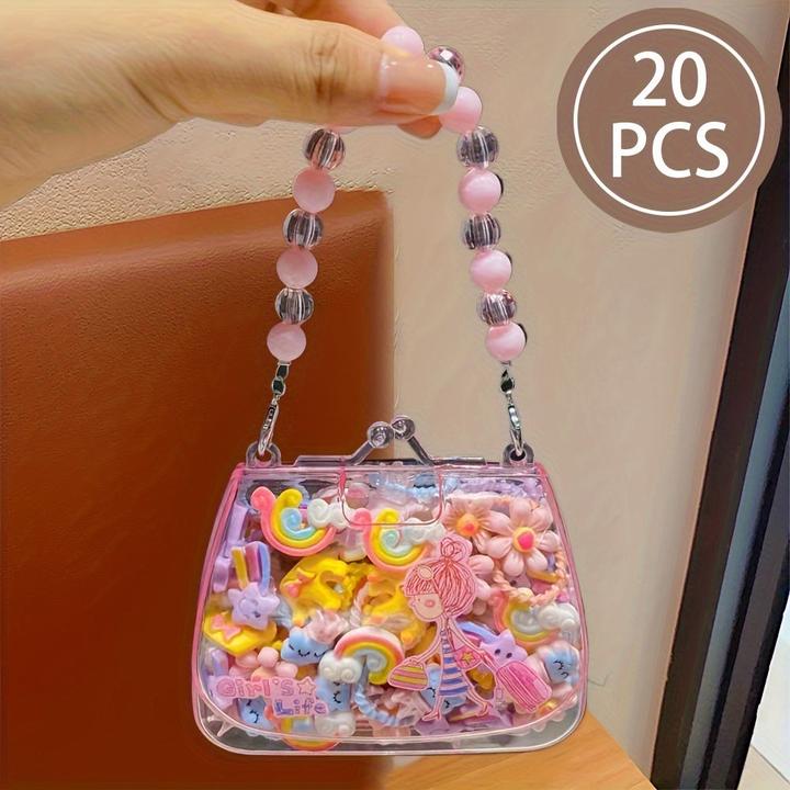Produktbild Activity Board 20Pcs Sweet Style Harz Haargummis Set für Jugendliche, gemischte Farbe Pflanze Muster, sortierte