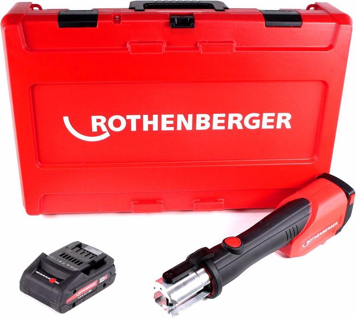 Produktbild Rothenberger ROMAX 4000 Akku Pressmaschine 18 V Li-Ion elektrohydraulisch im Transportkoffer mit 4 A