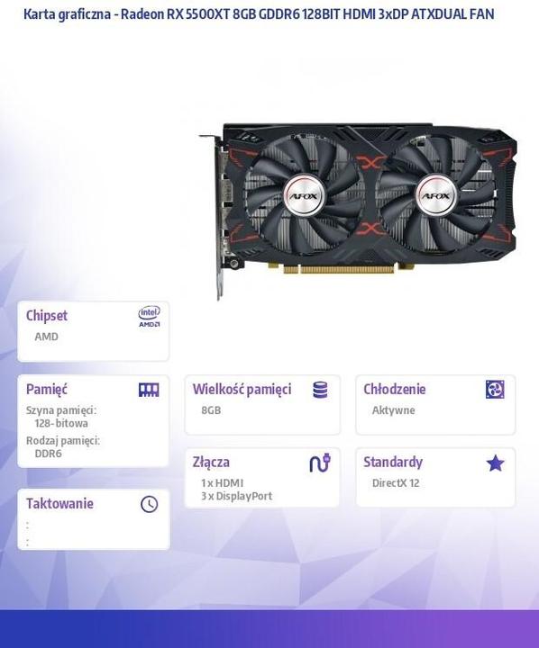 Produktbild AFOX Radeon RX 5500 XT (8 GB)