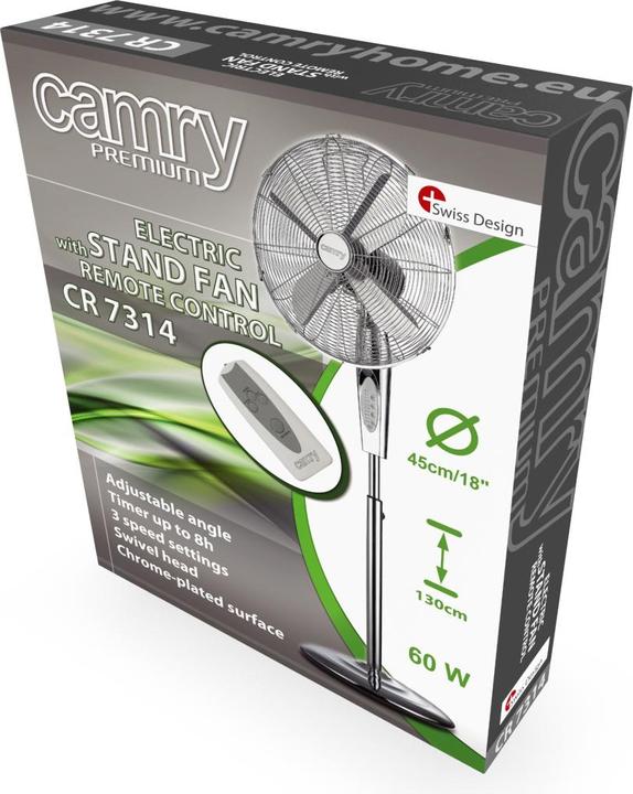 Produktbild Camry CR 7314 Ventilator Chrom, Edelstahl (62 dB)