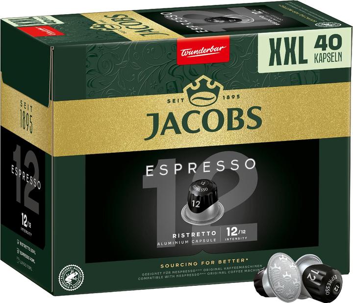 Actual product image Jacobs Coffee Capsules Espresso 12 Ristretto 40 Capsules (40 x Port.)