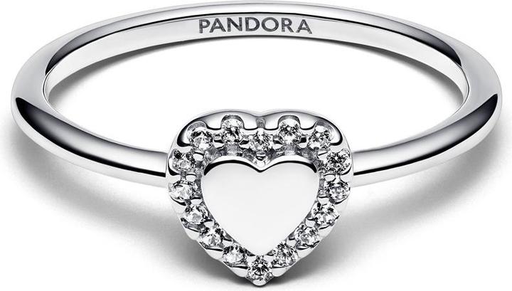 Produktbild Pandora Gravierbarer Herz-Halo-Ring (52, 925 Silber)