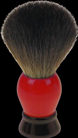 Produktbild Rasierpinsel, Synthetik-Haar, Rot/Schwarz, Ø 24mm in Geschenkkarton