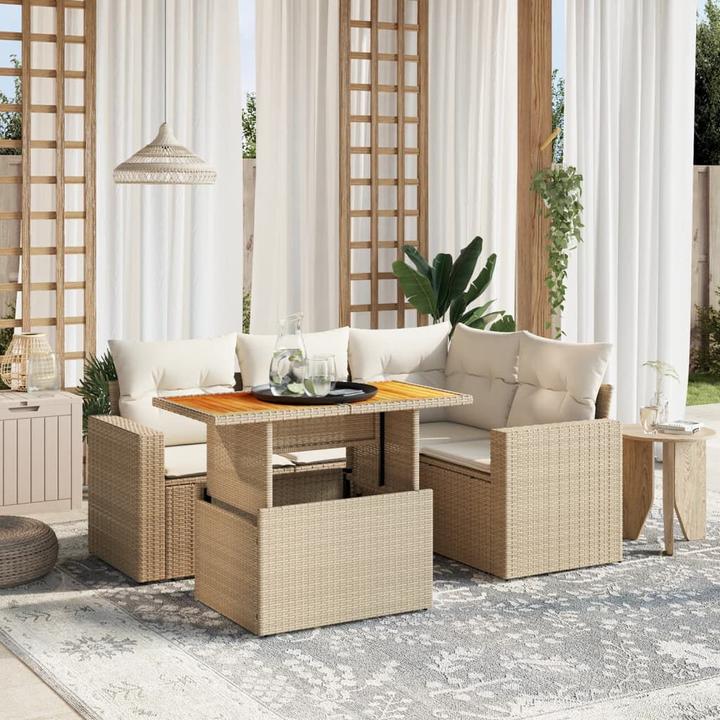 Immagine prodotto VidaXL Mobili da giardino Set di divani Set da giardino 5 pezzi Beige
