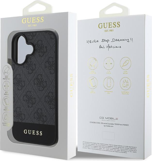 Produktbild Guess GUHCP16SG4GLGR iPhone 16 szary/grey HC PC/TPU 4G PU Bottom Stripe (Apple iPhone 16)