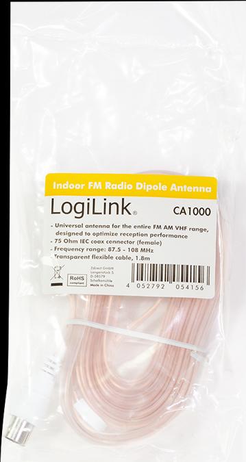 Produktbild LogiLink FM-Radio-Dipolantenne für den Innenbereich (Antennenkabel)