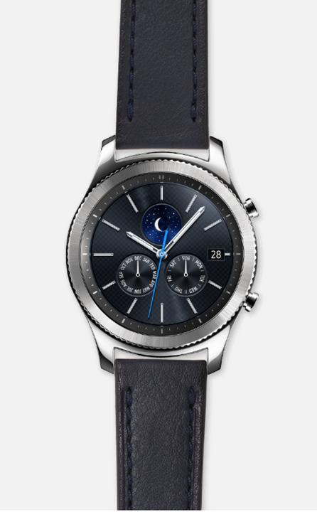 Image du produit Strap Studio Cuir Classic Marine (22 mm, Cuir, Gear S3 Frontier, Gear S3 Classic)