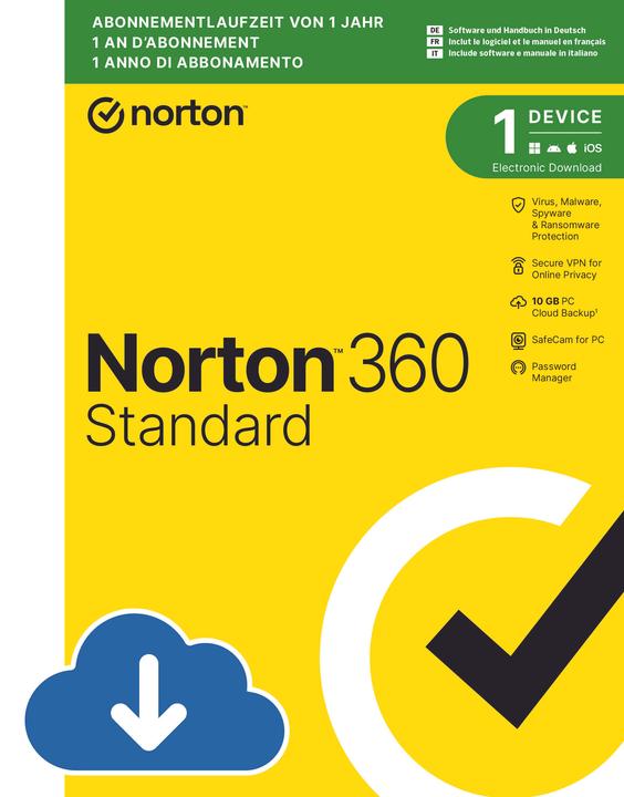 Image du produit Norton 360 Standard (10GB) (1 Utilisateur, 1 Périphériques/Utilisateurs, 12 mois)