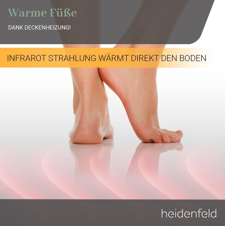 Produktbild Heidenfeld Infrarot Deckenheizung mit Licht 390-800 Watt Infrarotheizung LED (800 Watt Warmweiss) (800 W)